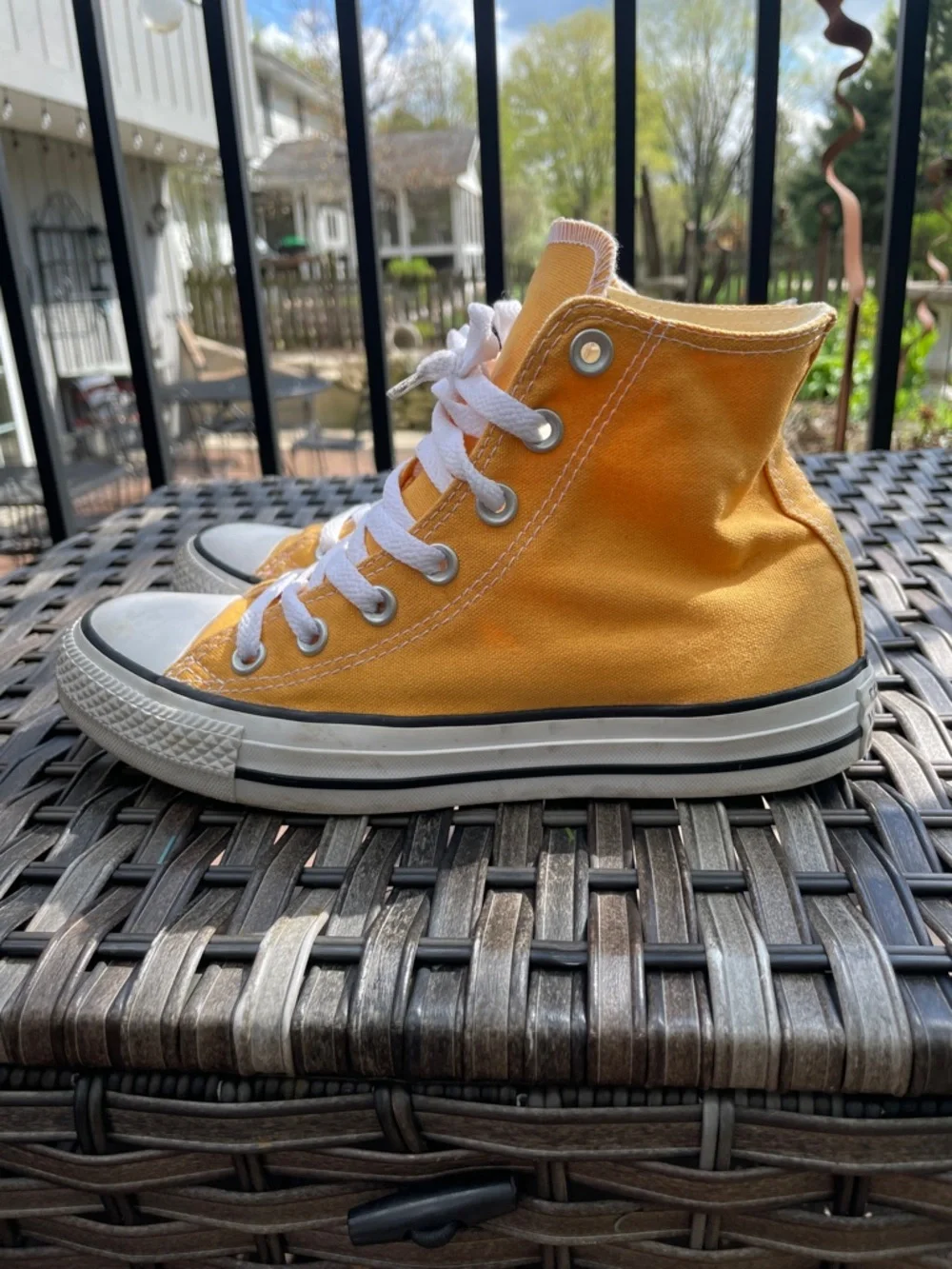 Converse High Top Sneakers - Yellow with White Accents - Picture 6 of 7